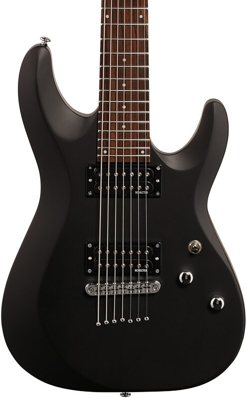 open zoom image for Schecter C-7 Deluxe Electric Guitar, Satin Black, Body Straight Front