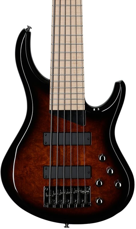 open zoom image for MTD Kingston Z6MP Electric Bass, 6-String (with Maple Fingerboard), Tobacco Sunburst, Body Straight Front