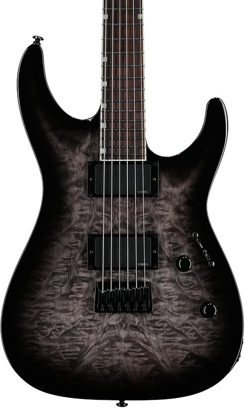 open zoom image for ESP LTD MH-400HT QM Electric Guitar, See-Thru Black Sunburst, Body Straight Front