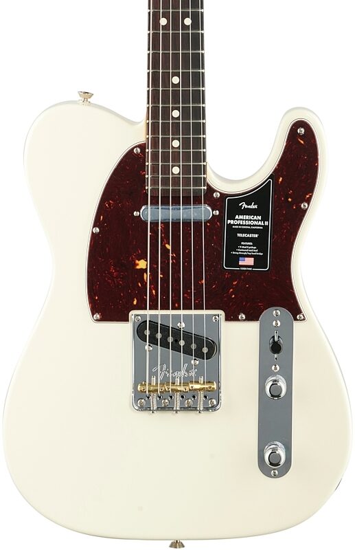 open zoom image for Fender American Pro II Telecaster Electric Guitar, Rosewood Fingerboard (with Case), Olympic White, Body Straight Front