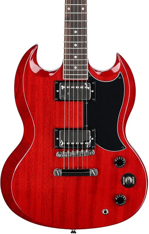 open zoom image for Epiphone SG Tribute Electric Guitar, Cherry, Body Straight Front