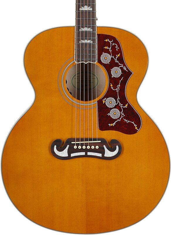 open zoom image for Epiphone J-200 Studio Jumbo Acoustic-Electric Guitar (with Gig Bag), Natural, Body Straight Front