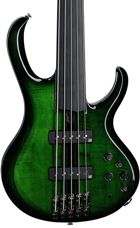 open zoom image for Ibanez SDGB1 Steve DiGiorgio Electric Bass, Dark Moss Burst, Body Straight Front
