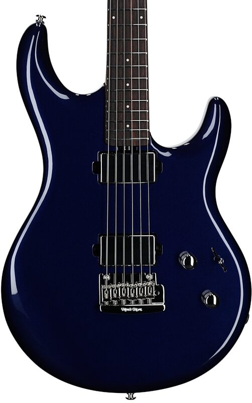 open zoom image for Ernie Ball Music Man Luke 4 HH Electric Guitar (with Mono bag), Butane Blue, Rosewood Fretboard, Body Straight Front