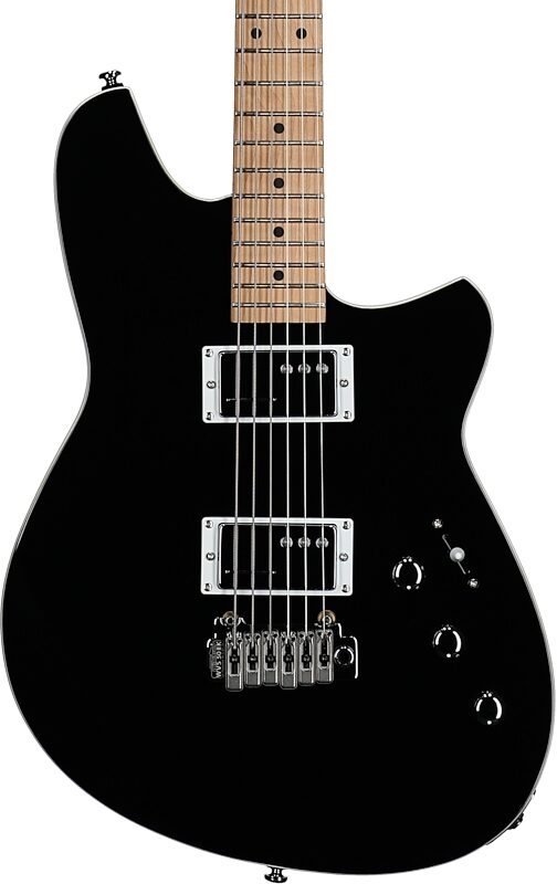 open zoom image for Reverend Descent W Baritone Electric Guitar, Midnight Black, Body Straight Front