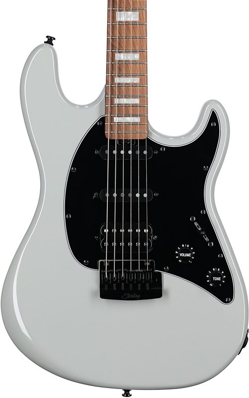 open zoom image for Sterling by Music Man Cutlass CT50 Plus Electric Guitar, Chalk Gray, Roasted Maple Fretboard, Open Box (Good), Body Straight Front