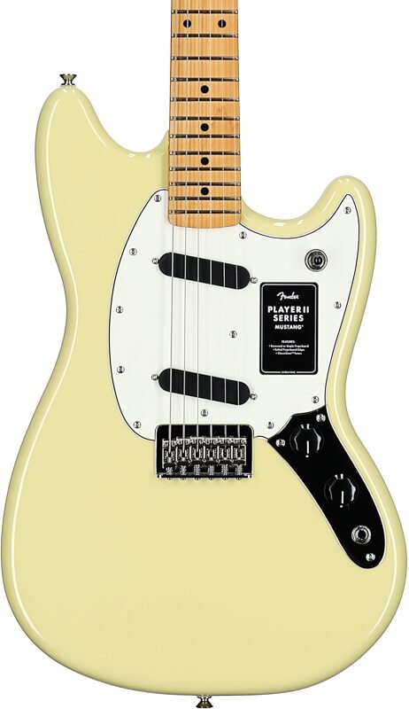open zoom image for Fender Player II Mustang Electric Guitar, with Maple Fingerboard, Hialeah Yellow, Body Straight Front