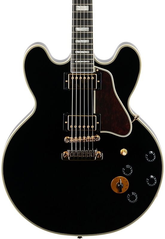 open zoom image for Epiphone B.B. King Lucille Electric Guitar (with EpiLite Case), Ebony, Body Straight Front