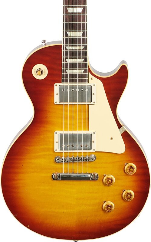 open zoom image for Gibson Custom 1959 Les Paul Standard Murphy Lab Light Aged Electric Guitar (with Case), Cherry Tobacco Burst, Body Straight Front
