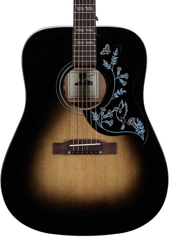 open zoom image for Epiphone Eric Church Hummingbird Dark Acoustic-Electric Guitar (with Case), Cobra Burst, Body Straight Front