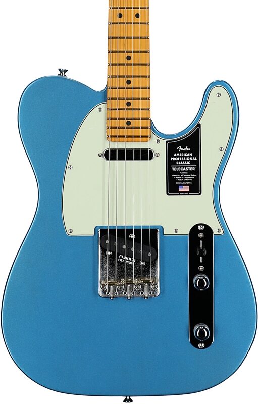 open zoom image for Fender American Professional Classic Telecaster Electric Guitar, Maple Fingerboard (with Gig Bag), Lake Placid Blue, Body Straight Front