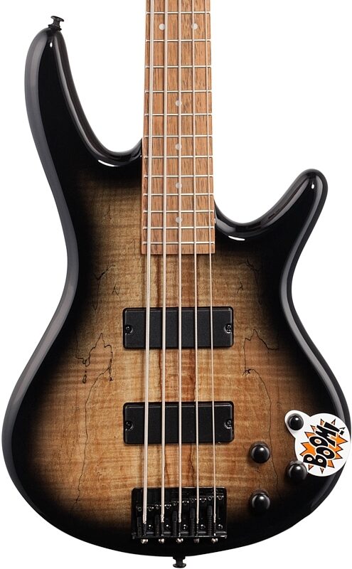 open zoom image for Ibanez GSR205SM Electric Bass, 5-String, Natural Gray Burst, Body Straight Front