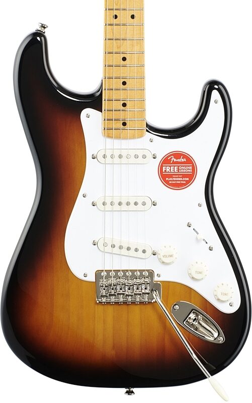 open zoom image for Squier Classic Vibe '50s Stratocaster Electric Guitar, with Maple Fingerboard, 2-Color Sunburst, Body Straight Front