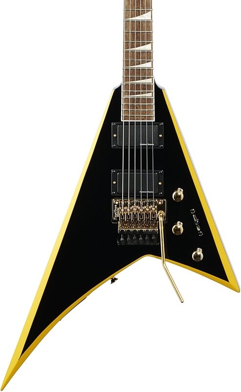 open zoom image for Jackson X Series Rhoads RRX24 Electric Guitar, with Laurel Fingerboard, Black with Yellow Bevel, Open Box (Good), Body Straight Front