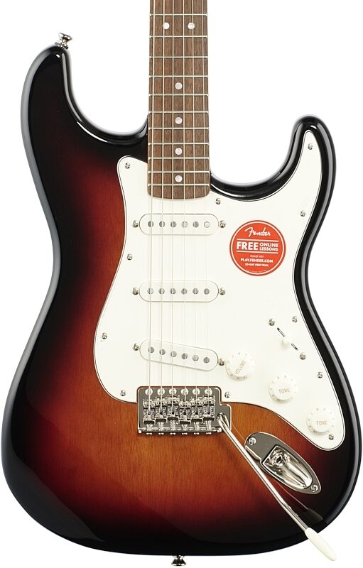 open zoom image for Squier Classic Vibe '60s Stratocaster Electric Guitar, with Laurel Fingerboard, 3-Color Sunburst, Body Straight Front