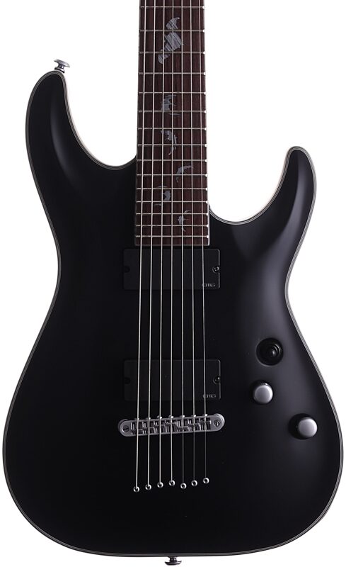 open zoom image for Schecter Damien Platinum-7 Electric Guitar, 7-String, Satin Black, Body Straight Front