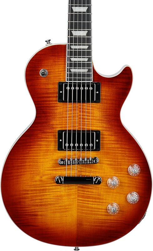 open zoom image for Epiphone Les Paul Modern Figured Electric Guitar, Mojave Burst, with Gig Bag, Body Straight Front