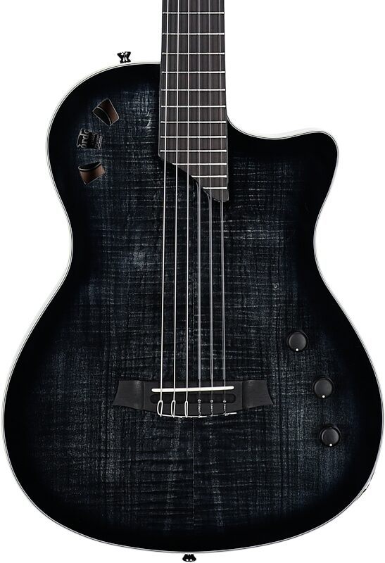 open zoom image for Cordoba Stage Thinbody Nylon Acoustic-Electric Guitar, Black Burst, Open Box (Very Good), Body Straight Front