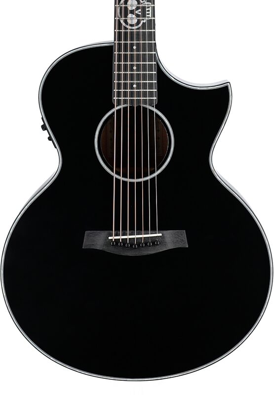 open zoom image for Schecter Regulo Caro-7 Acoustic-Electric Guitar, 7-String, Satin Black, Body Straight Front