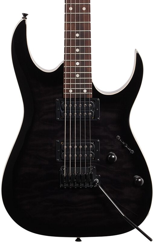 open zoom image for Ibanez GRGA120QA Gio Electric Guitar, Transparent Black Sunburst, Body Straight Front