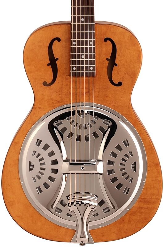 open zoom image for Epiphone Dobro Hound Dog Roundneck Resonator Guitar, Vintage Brown, Body Straight Front