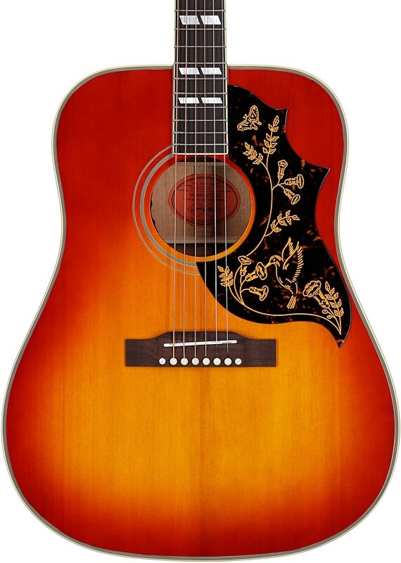 open zoom image for Epiphone Inspired by Gibson Custom 1960 Hummingbird Acoustic-Electric Guitar (with Case), Heritage Cherry Sunburst, Body Straight Front
