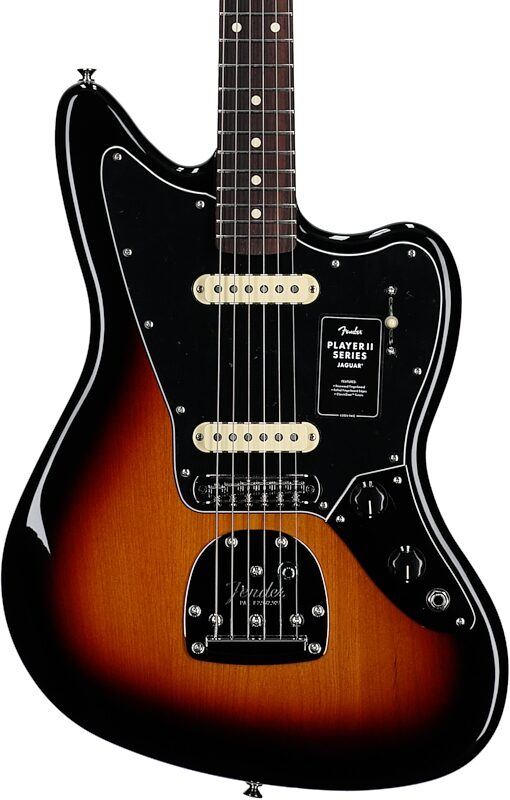 open zoom image for Fender Player II Jaguar Electric Guitar, with Rosewood Fingerboard, 3-Color Sunburst, Body Straight Front