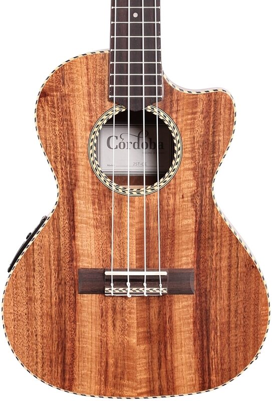 open zoom image for Cordoba 25T-CE Tenor Acoustic-Electric Ukulele, Open Box (Very Good), Body Straight Front
