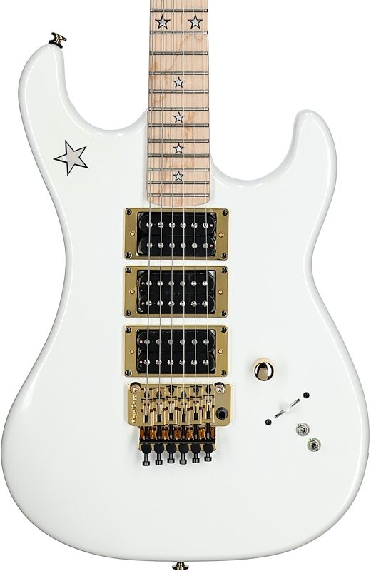 open zoom image for Kramer Jersey Star Floyd Rose Electric Guitar, with Gig Bag, White Pearl, Open Box (Very Good), Body Straight Front