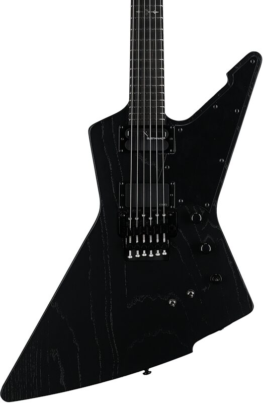 open zoom image for Schecter Jake Pitts E-1 FR-S Electric Guitar, Satin Black Open Pore, Body Straight Front