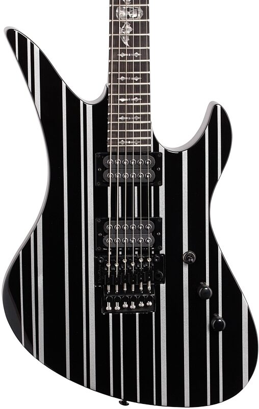 open zoom image for Schecter Synyster Gates Standard Electric Guitar, Black Silver Stripes, Body Straight Front