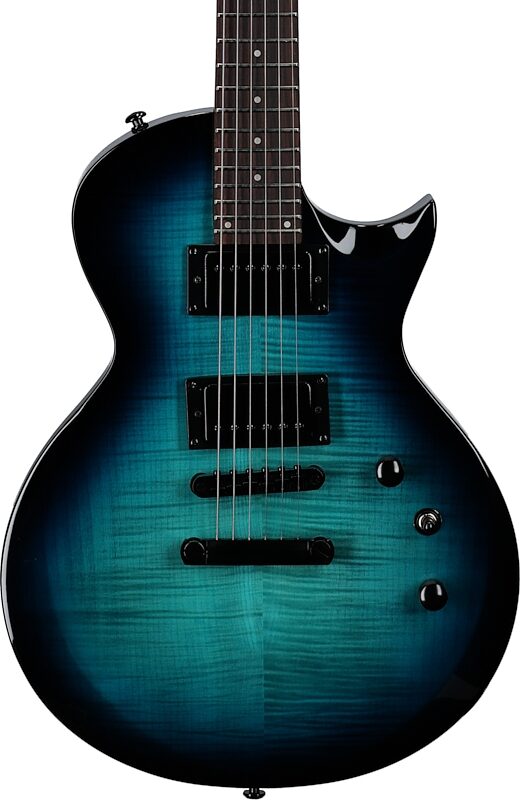 open zoom image for ESP LTD EC-200DX FM Electric Guitar, Blue Burst, Body Straight Front