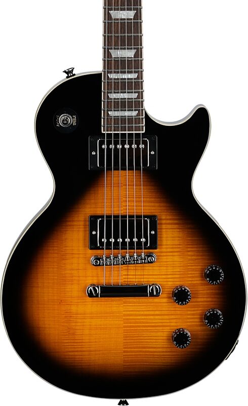 open zoom image for Epiphone Inspired by Gibson Les Paul Tribute Plus Electric Guitar, Vintage Sunburst, Body Straight Front