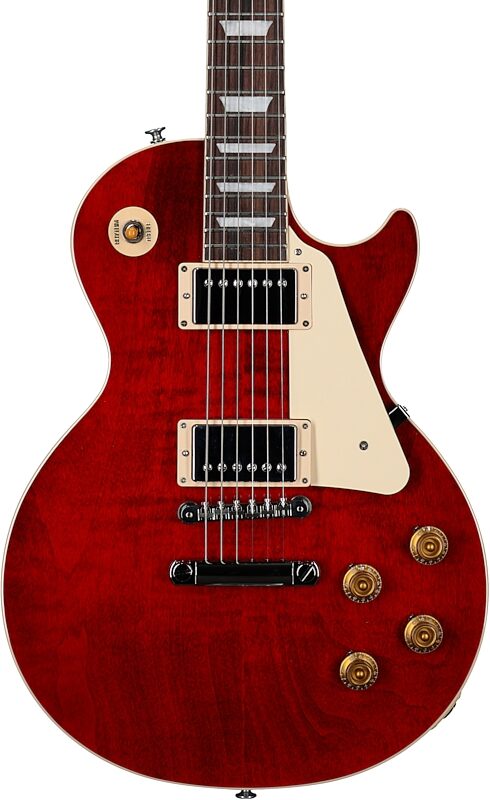 open zoom image for Gibson Les Paul Standard 50s Custom Color Electric Guitar, Figured Top (with Case), Cherry, Body Straight Front