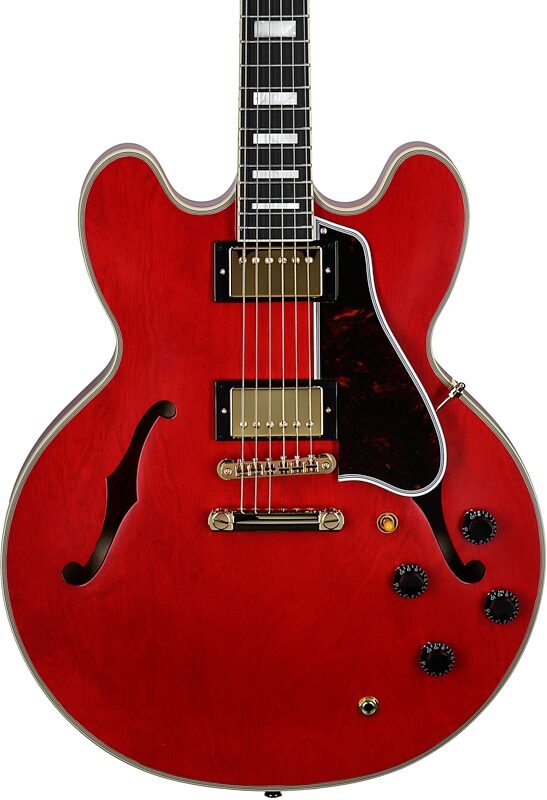 open zoom image for Epiphone 1959 ES-355 Semi-Hollow Electric Guitar (with Case), Cherry Red, Body Straight Front