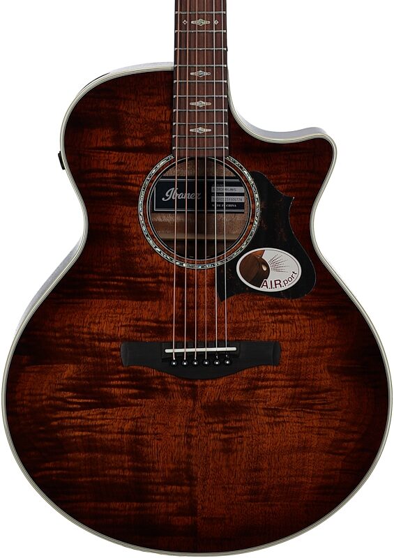 open zoom image for Ibanez AE340FMH Acoustic-Electric Guitar, Mahogany Sunburst High Gloss, Body Straight Front
