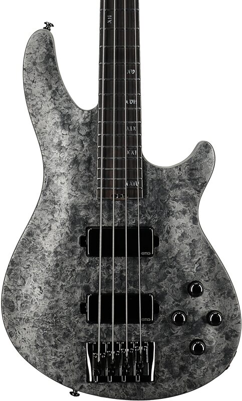 open zoom image for Schecter MVP C-4 Bass Guitar, Black Reign, Body Straight Front