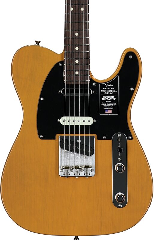open zoom image for Fender American Pro Classic Hotshot Telecaster Electric Guitar, Rosewood Fingerboard (with Gig Bag), Butterscotch Blonde, Open Box (Very Good), Body Straight Front