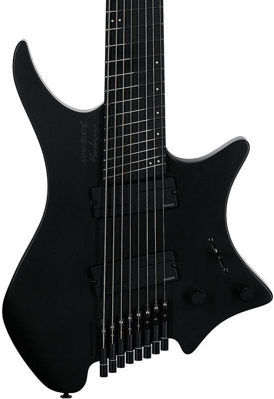 open zoom image for Strandberg Boden Metal NX 8 Electric Guitar, 8-String (with Gig Bag), Black Granite, Body Straight Front