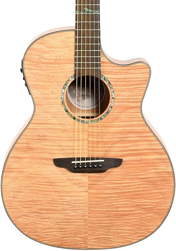 open zoom image for Luna High Tide Mahogany GC Acoustic-Electric Guitar, New, Body Straight Front