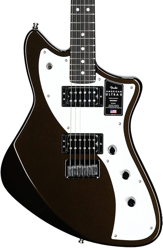 open zoom image for Fender American Ultra II Meteora Electric Guitar, Ebony Fingerboard (with Case), Texas Tea, Body Straight Front