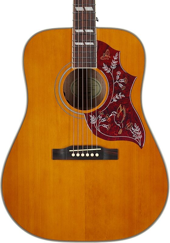 open zoom image for Epiphone Exclusive Hummingbird Studio Acoustic-Electric Guitar (with Gig Bag), Natural, Body Straight Front