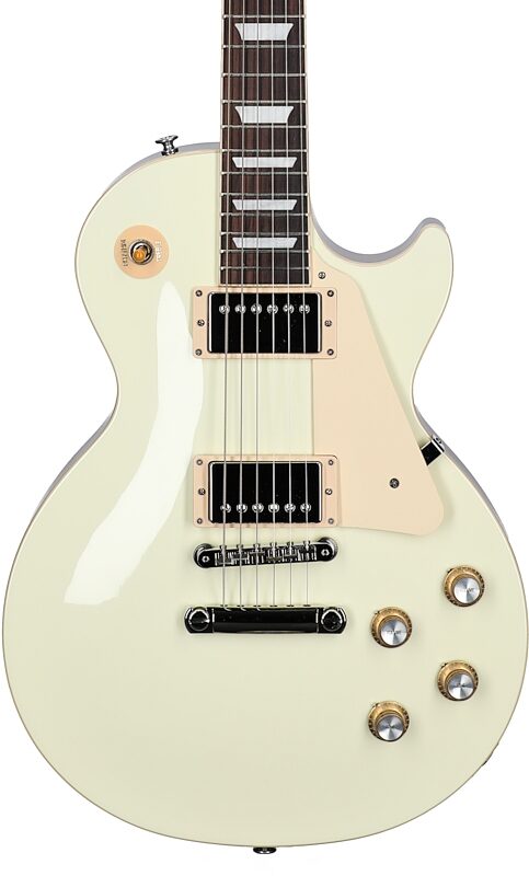 open zoom image for Gibson Les Paul Standard '60s Custom Color Electric Guitar, Plain Top (with Case), Classic White, Body Straight Front