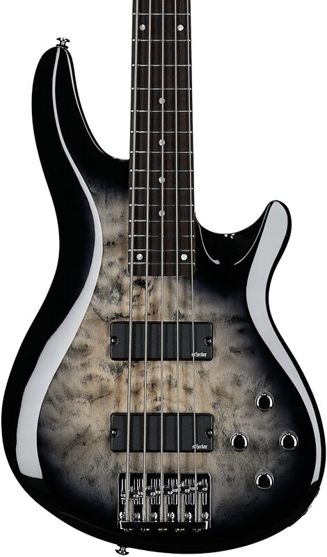 open zoom image for Schecter C-5 Plus Electric Bass, Charcoal Burst, Body Straight Front