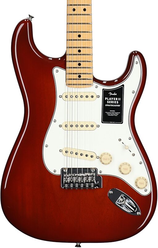 open zoom image for Fender Player II Stratocaster Chambered Mahogany Electric Guitar, Mocha Burst, Body Straight Front