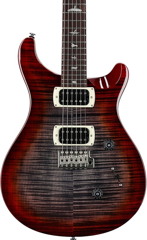 open zoom image for PRS SE Custom 24 V2 Electric Guitar (with Gig Bag), Charcoal Cherry Burst, Body Straight Front
