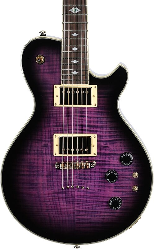 open zoom image for Michael Kelly Limited Modshop Narrow Body Design Patriot Electric Guitar, Purple Burst, Open Box (Very Good), Body Straight Front