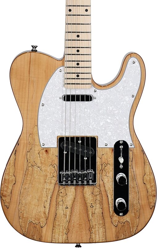 open zoom image for Michael Kelly 1953 Electric Guitar, with Maple Fingerboard, Natural, Spalted Maple Top, Body Straight Front