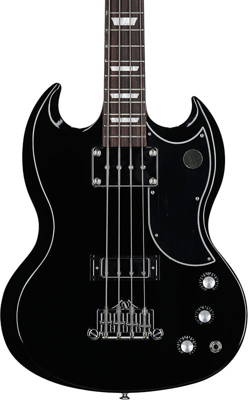 open zoom image for Gibson SG Standard Electric Bass (with Case), Ebony, Body Straight Front