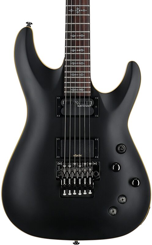 open zoom image for Schecter Demon-6 FR-S Electric Guitar, Aged Black Satin, Body Straight Front